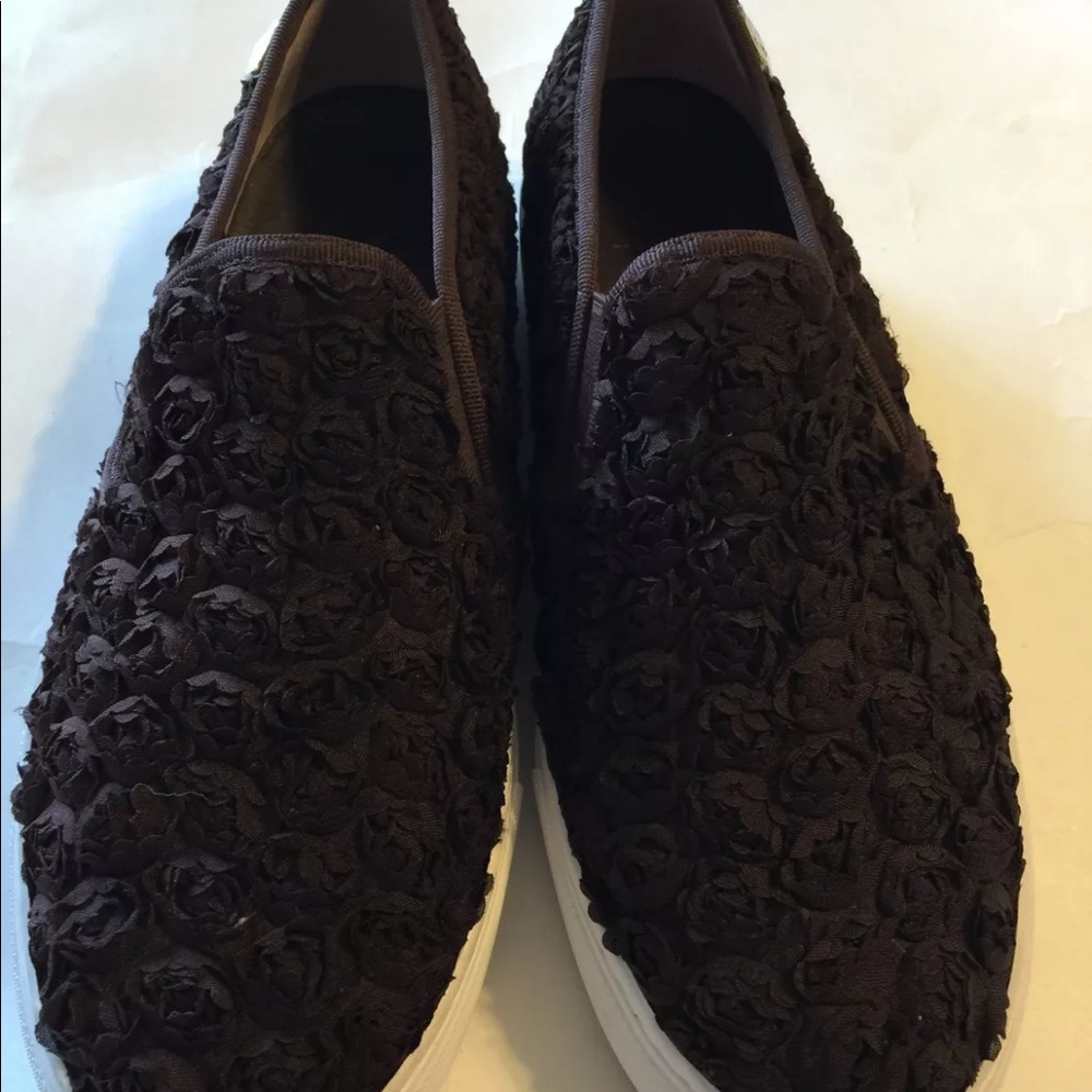 Tory Burch Women Rosette Slip-on Sneaker 10  Brown Shoes 3D Rose